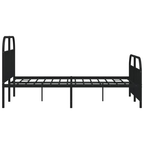 Sengeramme med sengegavl og fodgærde 180x200 cm metal sort