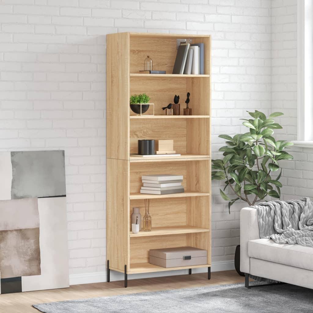 Reol 69,5x32,5x180 cm konstrueret træ sonoma-eg