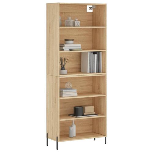 Reol 69,5x32,5x180 cm konstrueret træ sonoma-eg