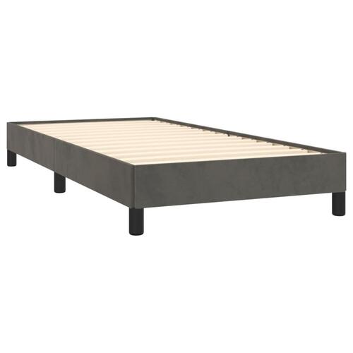 Sengeramme uden madras Mørkegrå 90x200 cm Fløjl