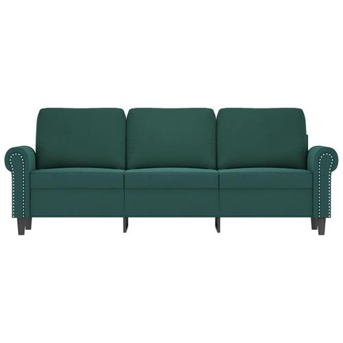 3-personers sofa 180 cm fløjl mørkegrøn