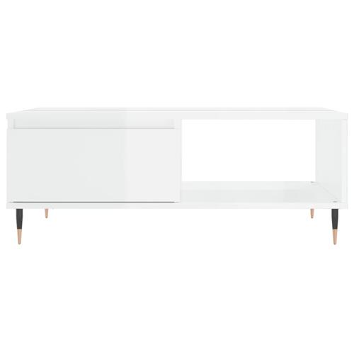 Sofabord 90x60x35 cm konstrueret træ hvid højglans