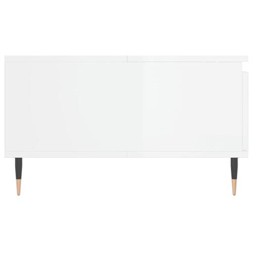 Sofabord 90x60x35 cm konstrueret træ hvid højglans