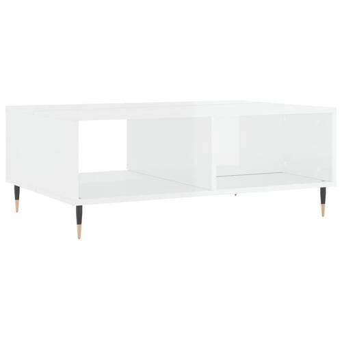 Sofabord 90x60x35 cm konstrueret træ hvid højglans