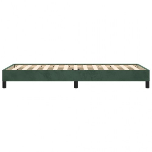 Sengeramme i fløjl - mørkegrøn 90×200 cm (uden madras)