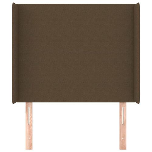 Sengegavl med kanter 93x16x118/128 cm stof mørkebrun