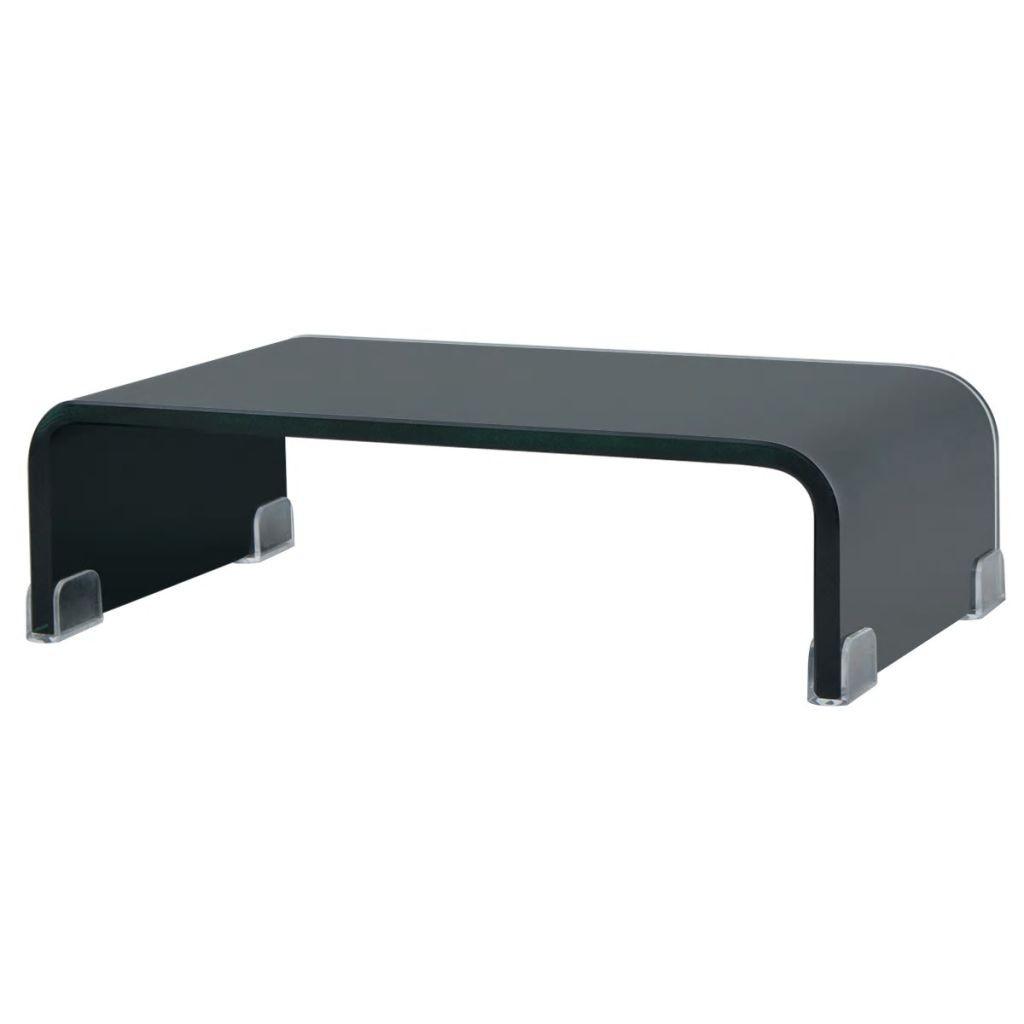 TV-stander/monitorstand sort glas 40x25x11 cm