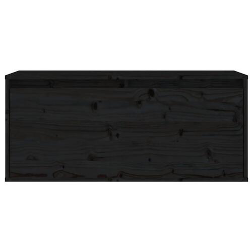 Vægskab 80x30x35 cm massivt fyrretræ sort