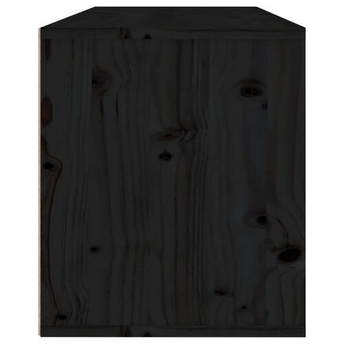 Vægskab 80x30x35 cm massivt fyrretræ sort