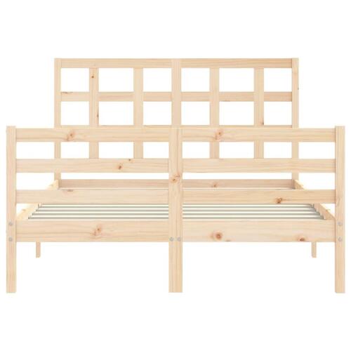 Sengeramme med sengegavl 140x190 cm massivt træ