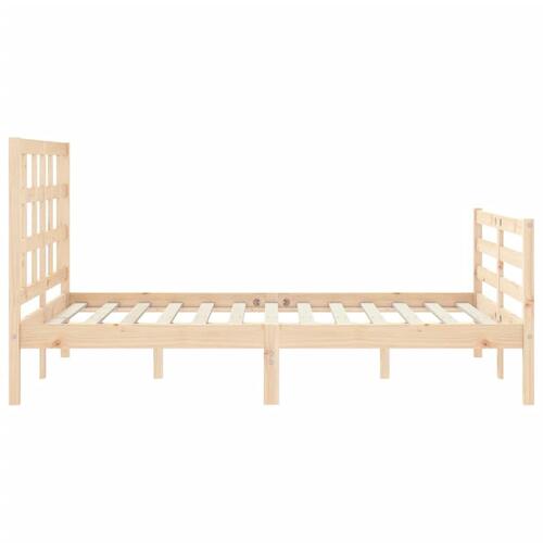 Sengeramme med sengegavl 140x190 cm massivt træ