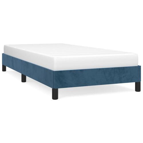 Sengeramme uden madras Mørkeblå 90x200 cm Fløjl