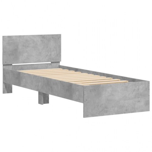 Sengeramme med sengegavl 90 x 200 cm - betongrå