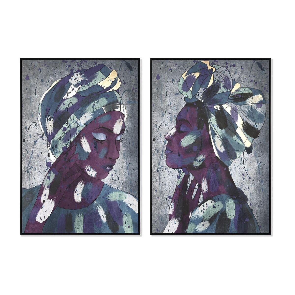 Lærredsmaleri - Afrikansk kvinde, 83 × 4,5 × 122,5 cm