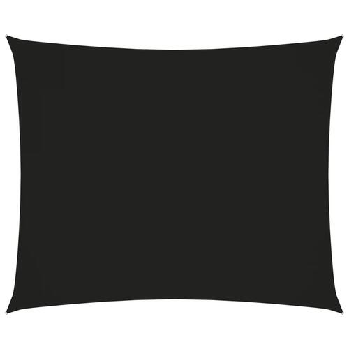 Solsejl 3,5x4,5 m rektangulær oxfordstof sort