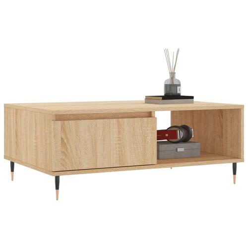 Sofabord 90x60x35 cm konstrueret træ sonoma-eg
