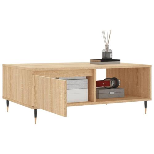 Sofabord 90x60x35 cm konstrueret træ sonoma-eg