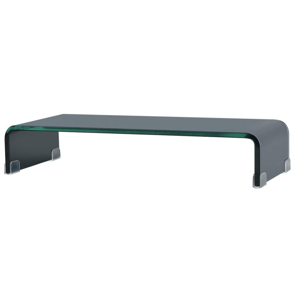 TV-stander/monitorstand sort glas 60x25x11 cm