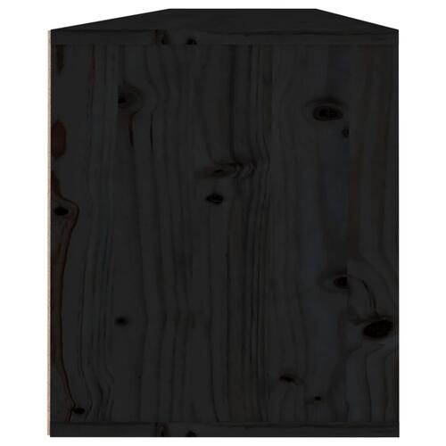 Vægskabe 2 stk. 80x30x35 cm massivt fyrretræ sort