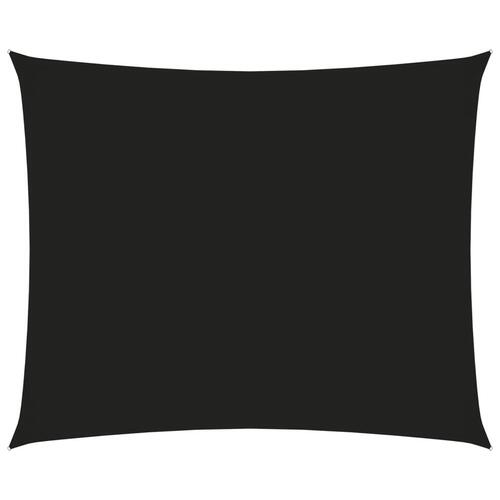 Solsejl 5x6 m rektangulær oxfordstof sort