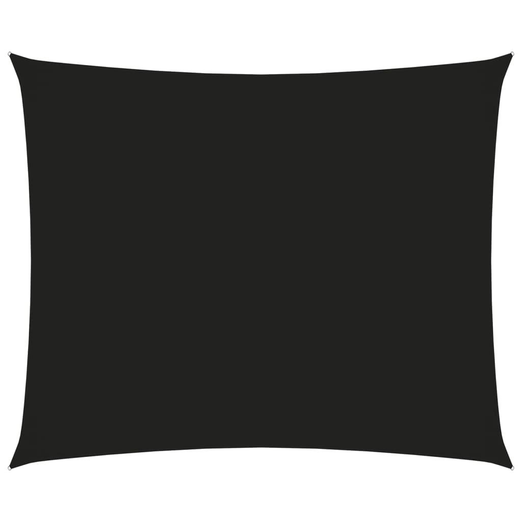 Solsejl 5x6 m rektangulær oxfordstof sort