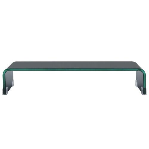 TV-stander/monitorstand sort glas 60x25x11 cm