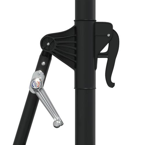 Væghængt parasol m. LED-lys 300 cm gråbrun