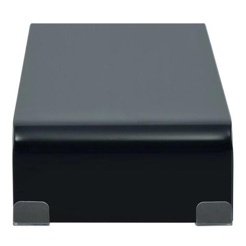 TV-stander/monitorstand sort glas 60x25x11 cm