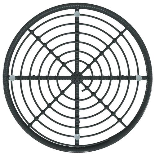 Spisebord Ø80 cm hærdet glas og stål sort