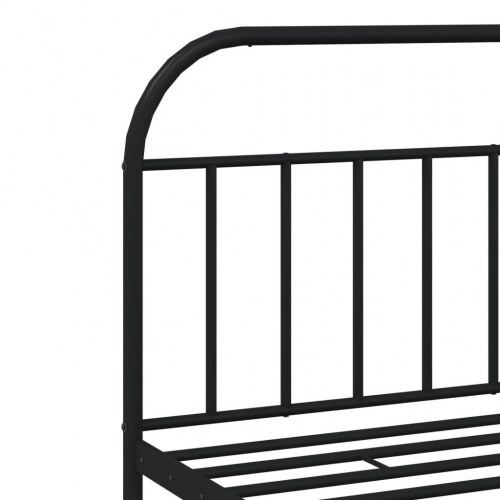Sengeramme med sengegavl 200 × 200 cm - metal, sort