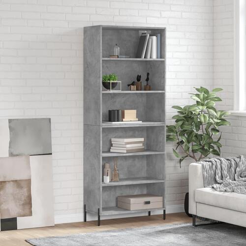 Reol 69,5x32,5x180 cm konstrueret træ betongrå