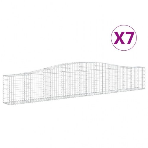 Buede gabionkurve - 7 stk. 400×30×60/80 cm i galvaniseret jern