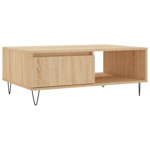 Sofabord 90x60x35 cm konstrueret træ sonoma-eg