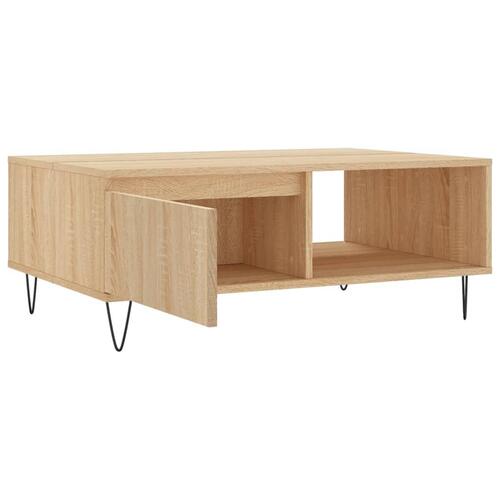 Sofabord 90x60x35 cm konstrueret træ sonoma-eg