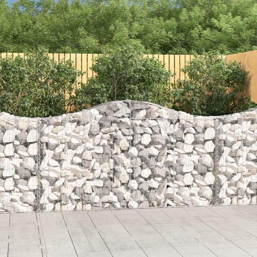 Buede gabionkurve 15 stk. 200x30x100/120 cm galvaniseret jern