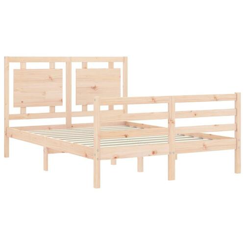 Sengeramme med sengegavl 140x190 cm massivt træ