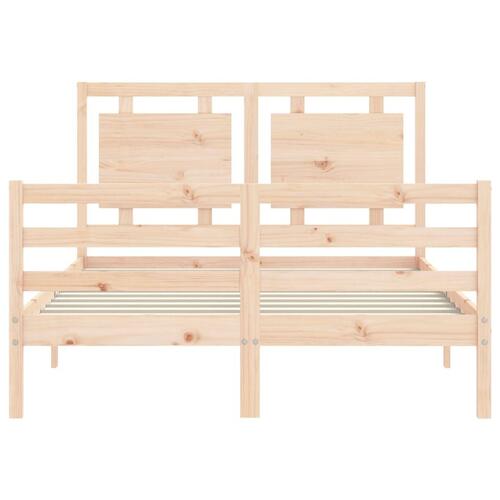 Sengeramme med sengegavl 140x190 cm massivt træ