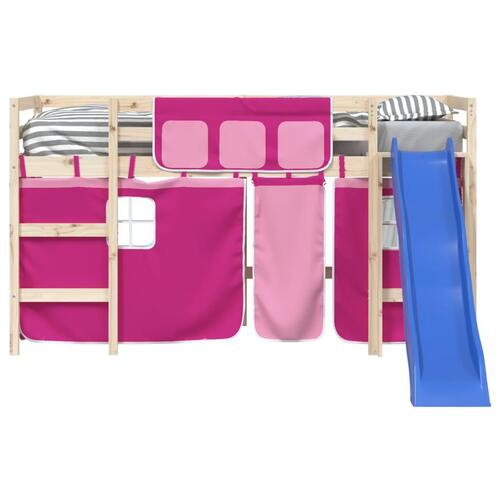 Gardiner til højseng polyester pink