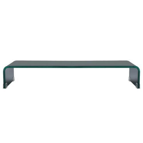 TV-stander/monitorstand sort glas 70x30x13 cm