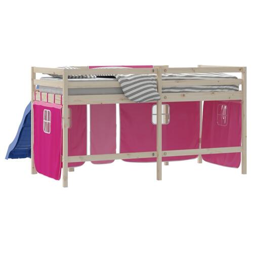 Gardiner til højseng polyester pink