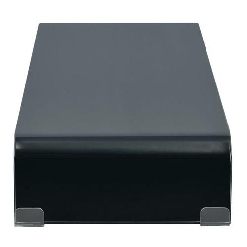 TV-stander/monitorstand sort glas 70x30x13 cm