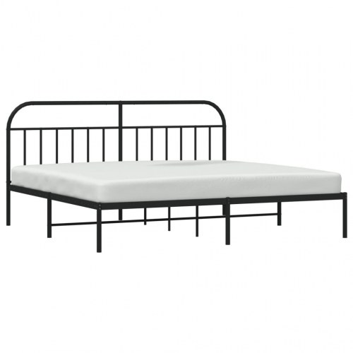 Sengeramme med sengegavl 193 × 203 cm - metal, sort