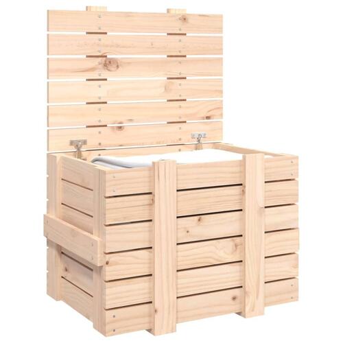 Opbevaringskasse 58x40,5x42 cm massivt fyrretræ