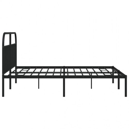 Sengeramme med sengegavl 193 × 203 cm - metal, sort