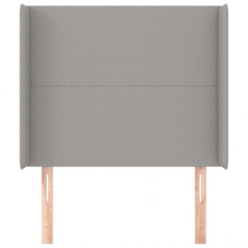 Sengegavl med kanter 103 x 16 x 118/128 cm - lysegrå