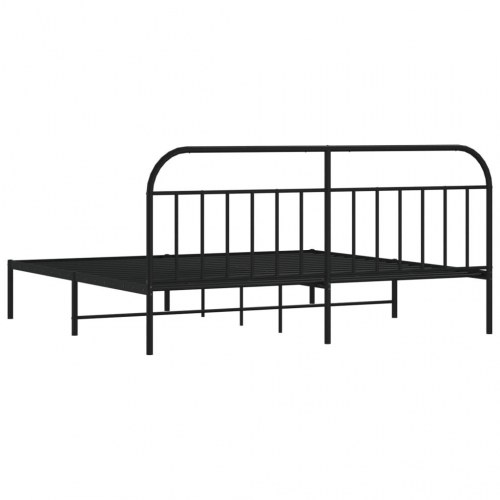 Sengeramme med sengegavl 193 × 203 cm - metal, sort