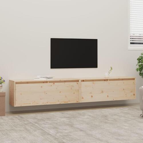 Vægskabe 2 stk. 100x30x35 cm massivt fyrretræ