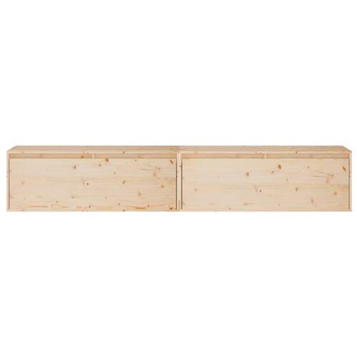 Vægskabe 2 stk. 100x30x35 cm massivt fyrretræ