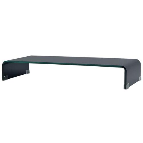 TV-stander/monitorstand sort glas 80x30x13 cm