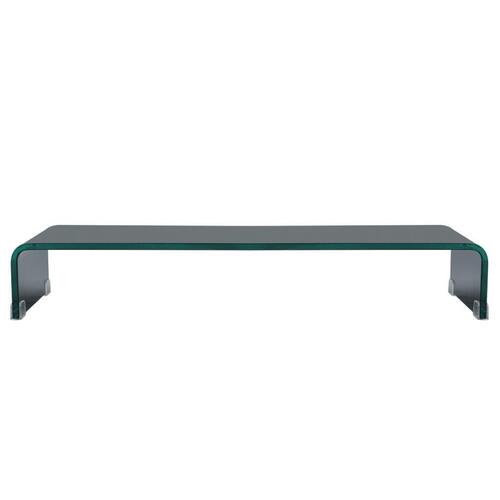 TV-stander/monitorstand sort glas 80x30x13 cm